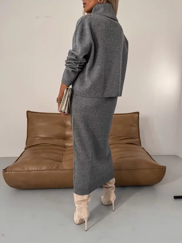 Ensemble Tricot Pull & Jupe : Chic Confort Hivernal