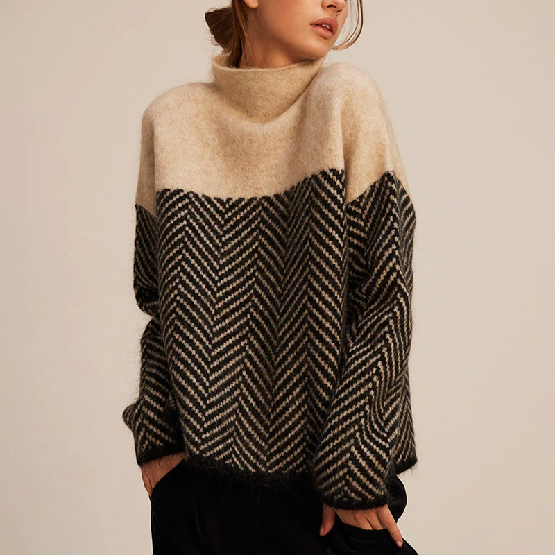 Pull Oversize Tricot Femme : Chaleur, Élégance & Confort Chevron