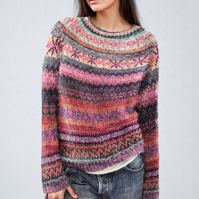 Pull Hiver Femme Motifs Bohèmes - Chaleur & Style Coloré
