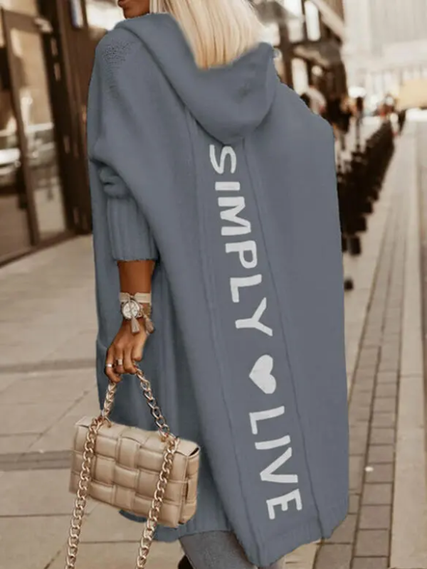 Odette long gilet à capuche femme doux et chaud