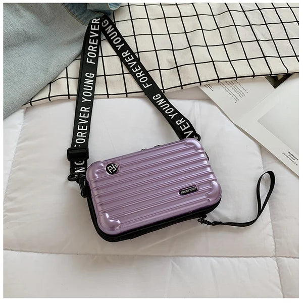 Sac Bandoulière Rigide Noir Design Valise - Petit Sac Tendance Urbain