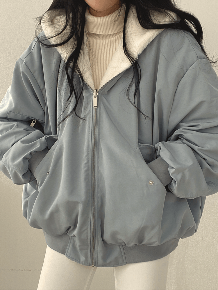 Veste Oversize Hiver Doublée Fourrure Chaude et Tendance