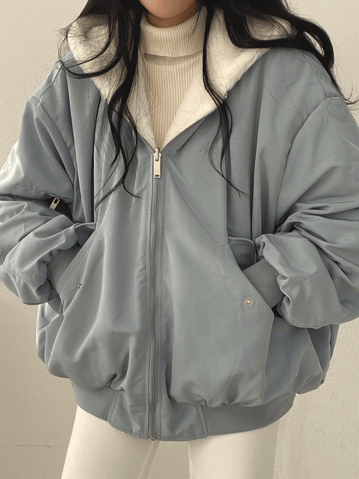 Veste Oversize Hiver Doublée Fourrure Chaude et Tendance