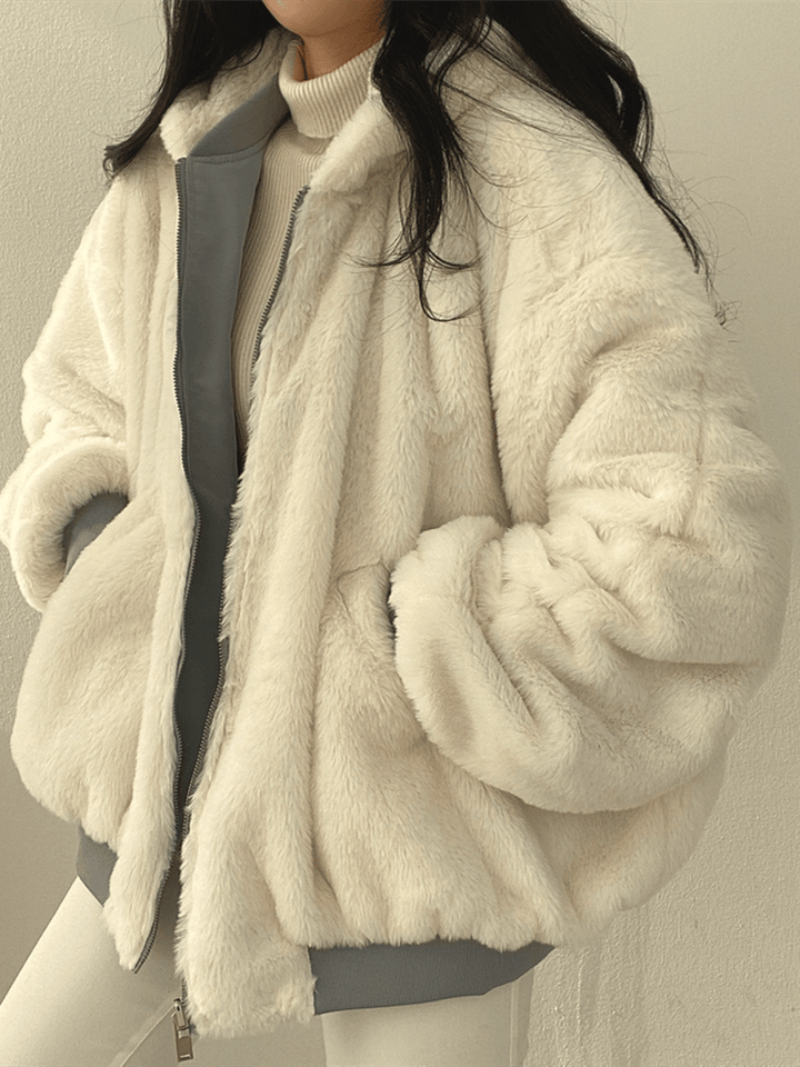 Veste Oversize Hiver Doublée Fourrure Chaude et Tendance