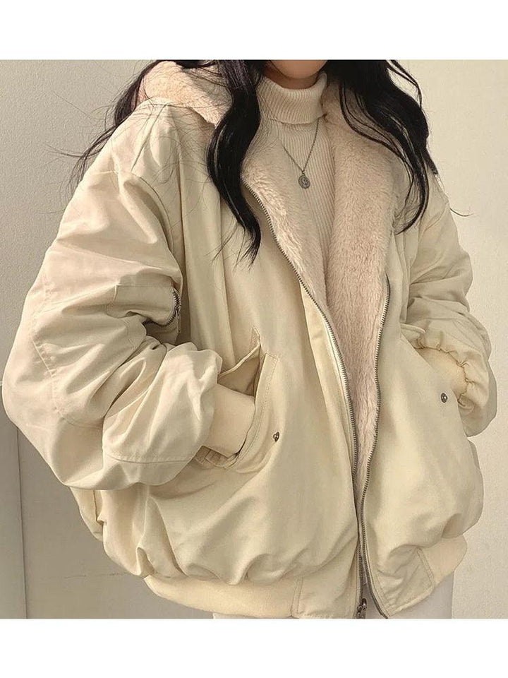Veste Oversize Hiver Doublée Fourrure Chaude et Tendance
