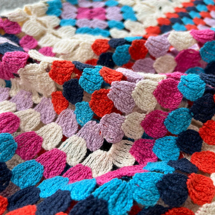 Cardigan Long Crochet Femme Multicolore Bohème Artisanal Coton
