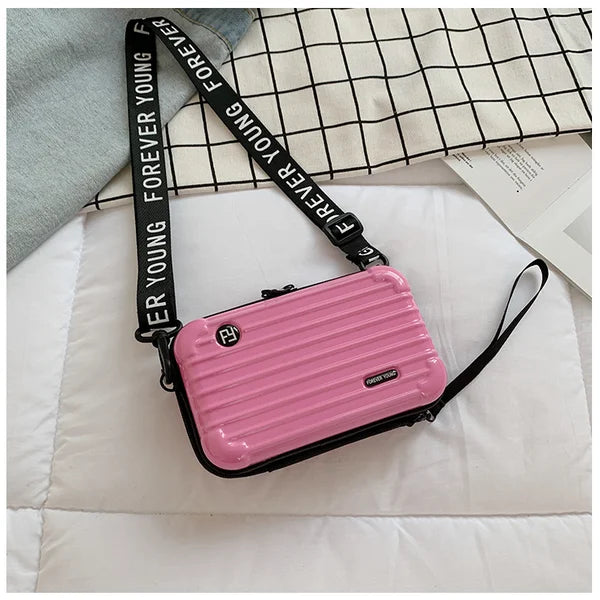 Sac Bandoulière Rigide Noir Design Valise - Petit Sac Tendance Urbain
