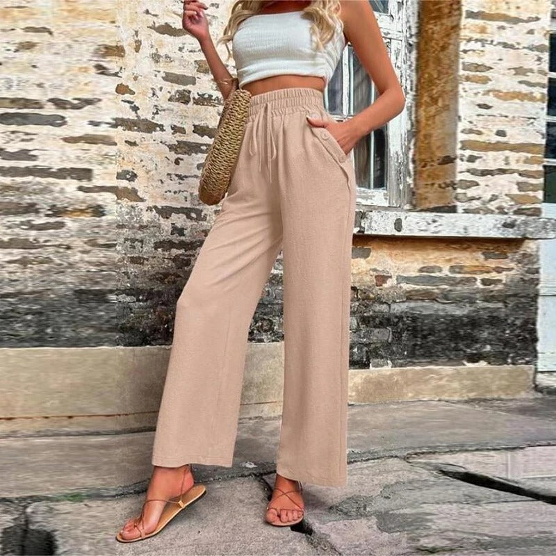 Pantalon d'Été Romy Femme avec Taille Élastique – Confort & Style