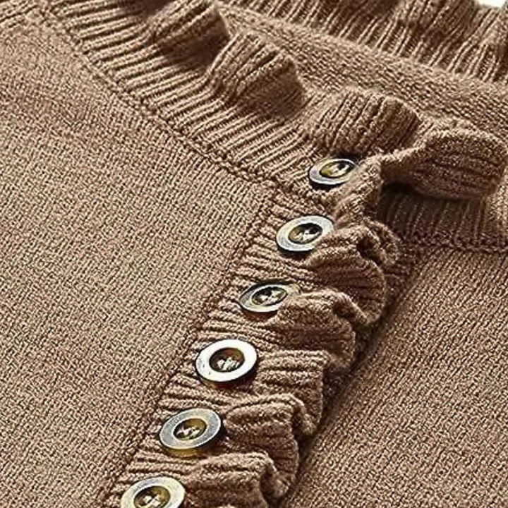 ANN Pull Femme Volants Moderne Élégant Confortable