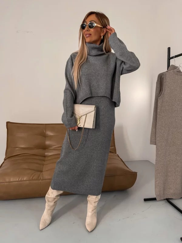 Ensemble Tricot Pull & Jupe : Chic Confort Hivernal