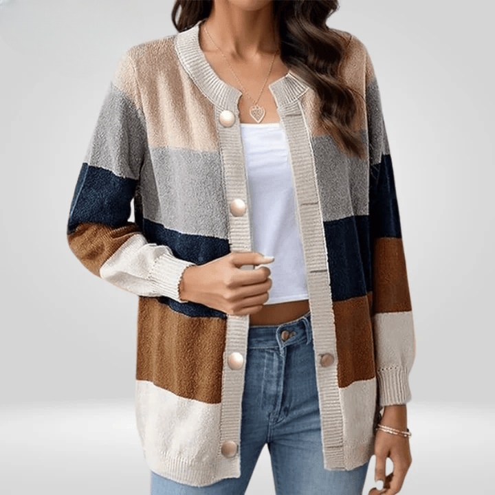 Cardigan Rayé Pastel Femme - Douceur Élégante Décontractée