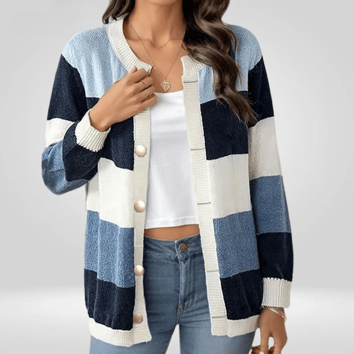 Cardigan Rayé Pastel Femme - Douceur Élégante Décontractée
