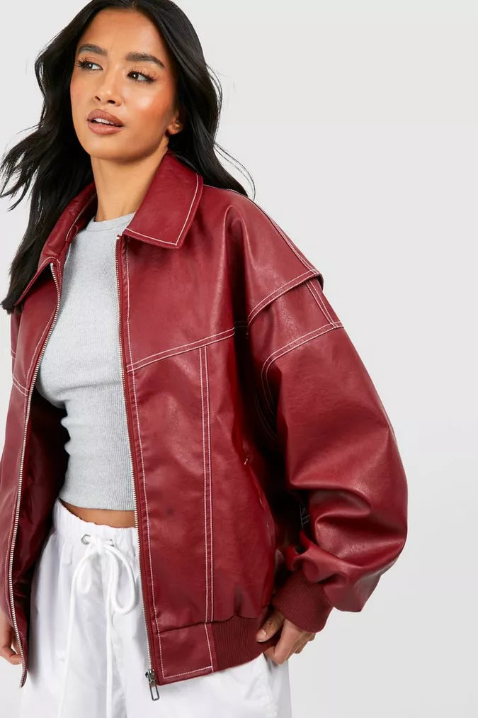 Blouson Similicuir Oversize | Style Urbain Tendance & Audace Mode