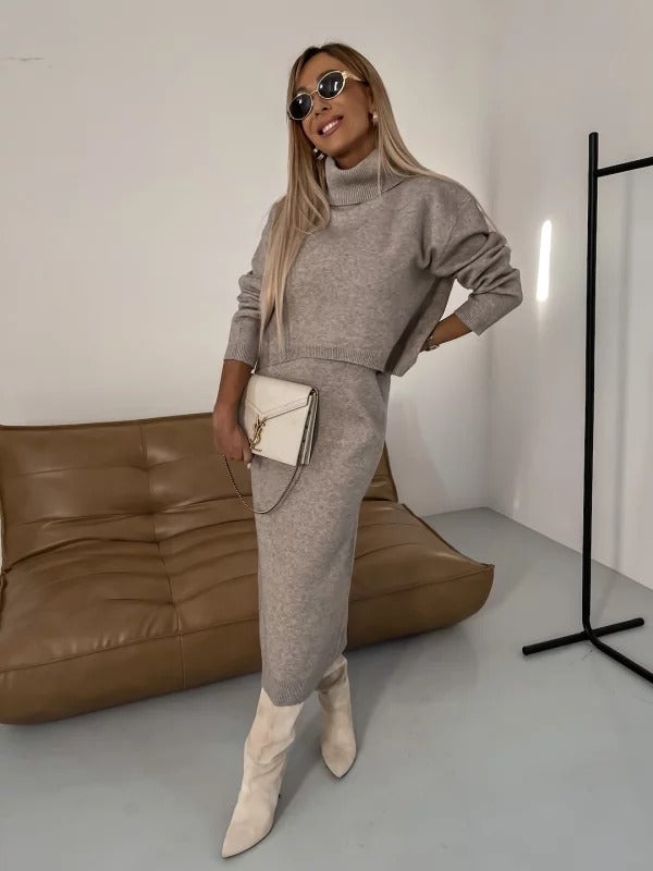 Ensemble Tricot Pull & Jupe : Chic Confort Hivernal