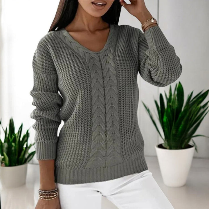 Pull Torsadé Col V | Élégance Douceur & Allure Chic