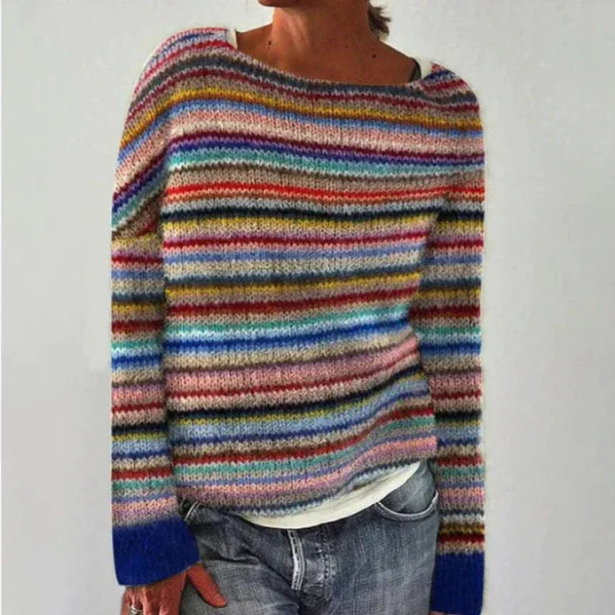 Pull Rayé en Maille – La Touche de Couleur Qui Illumine Votre Hiver