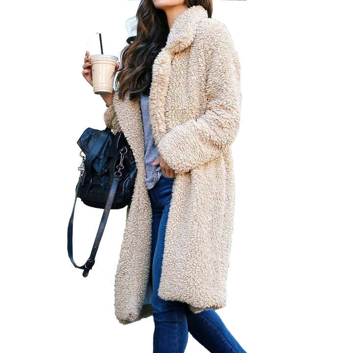 Manteau Teddy Long Confortable | Chaleur Tendance Femme