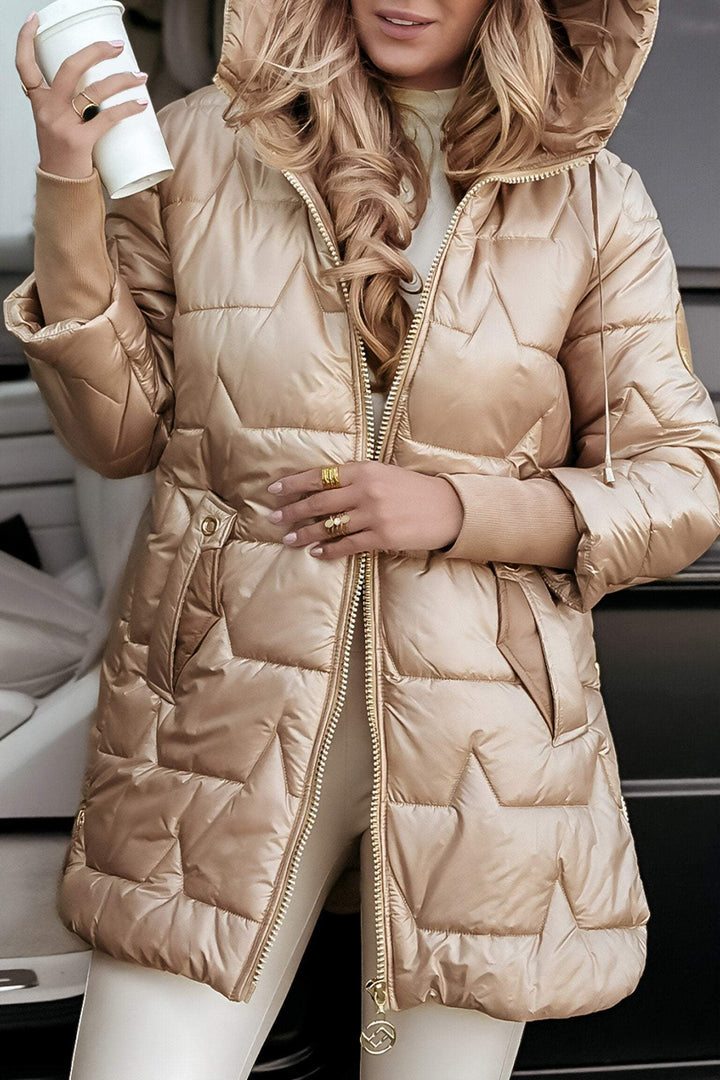 Doudoune Longue Brillante - Chaude, Stylée & Élégante pour l'Hiver