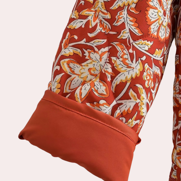 Veste Hiver Femme Fleurs Élégante : Chaleur Stylée AILYNN Rouge