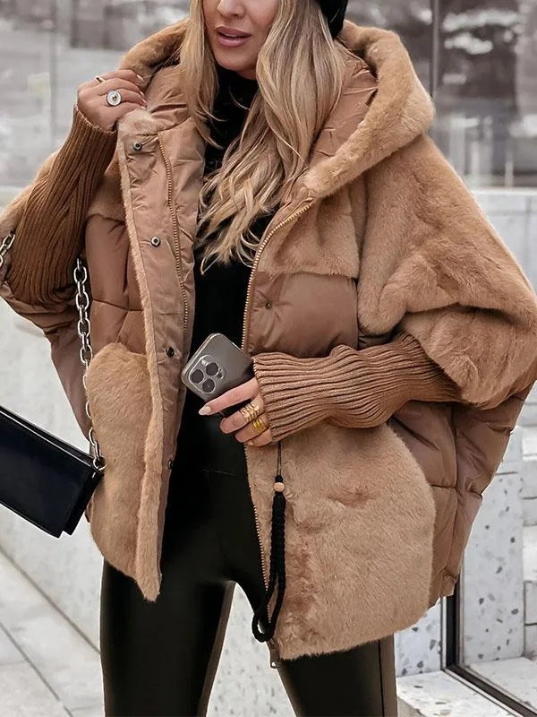 Doudoune Oversize Fausse Fourrure Chaude Élégante Hiver Tendance