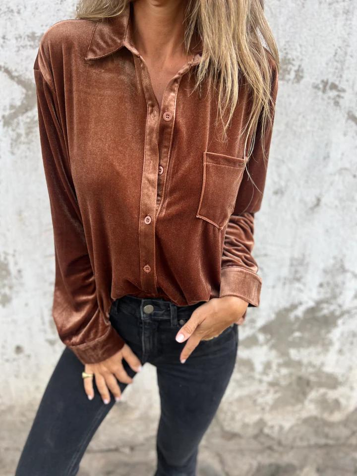 Chemise Velours Oversize : Élégance Douce & Tendance Chic