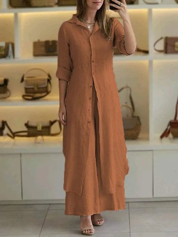 Ensemble Long en Lin – Élégance Naturelle & Légèreté Incomparable