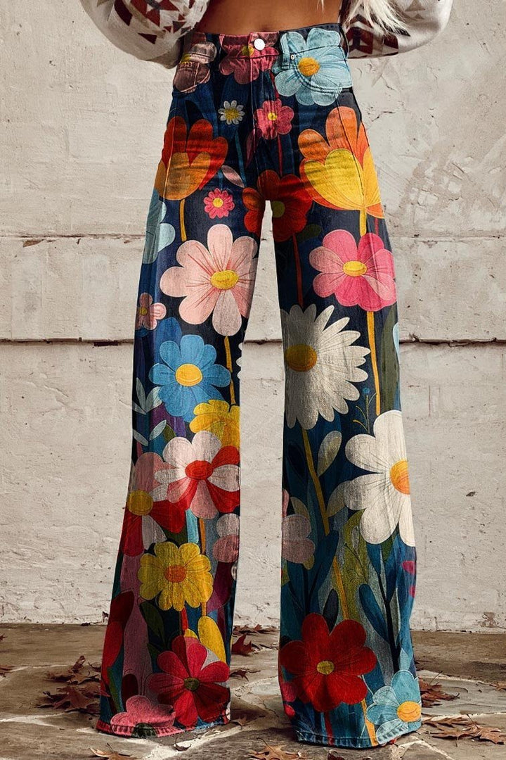 Pantalon Floral Large – Audace Bohème et Élégance
