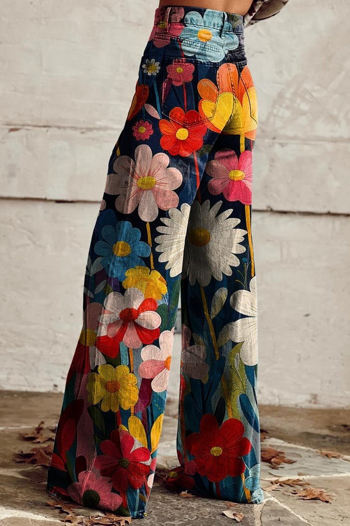 Pantalon Floral Large – Audace Bohème et Élégance