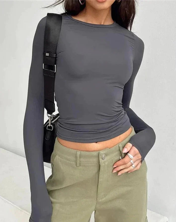 Haut Manches Longues Ajusté : Style Moderne & Minimaliste
