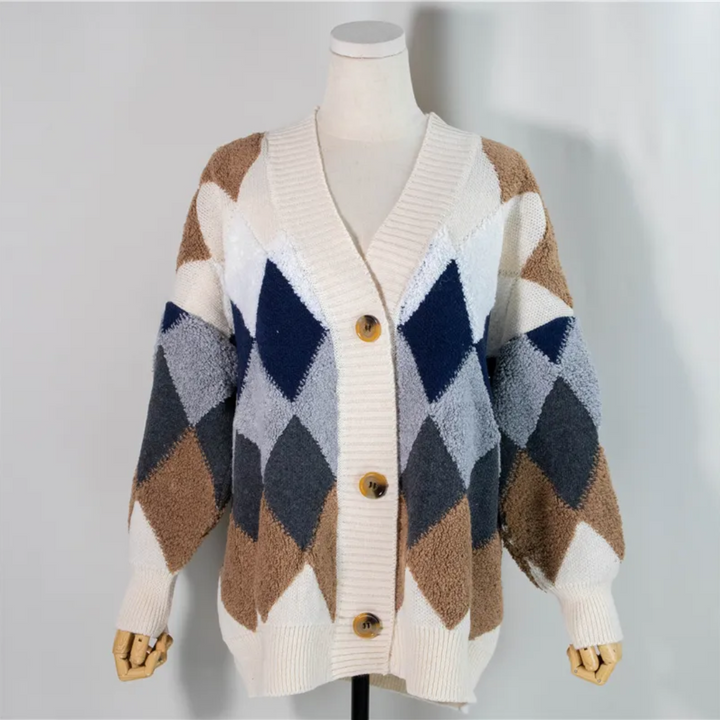 Gilet femme Celine oversize en maille avec manches bouffantes