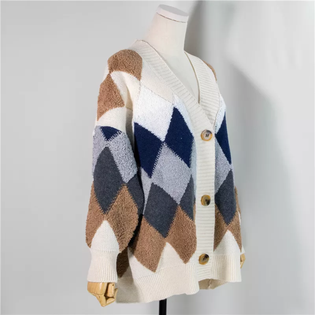 Gilet femme Celine oversize en maille avec manches bouffantes