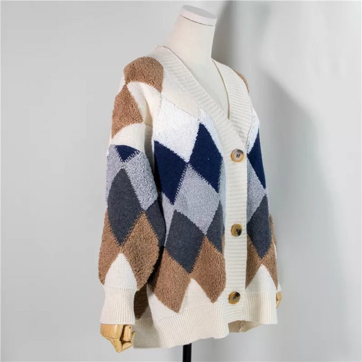 Gilet femme Celine oversize en maille avec manches bouffantes