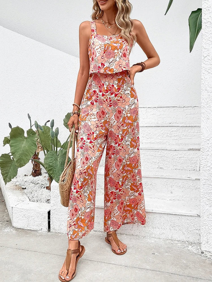 Combinaison femme Ariana imprimé fleurs dos nu coupe élégante