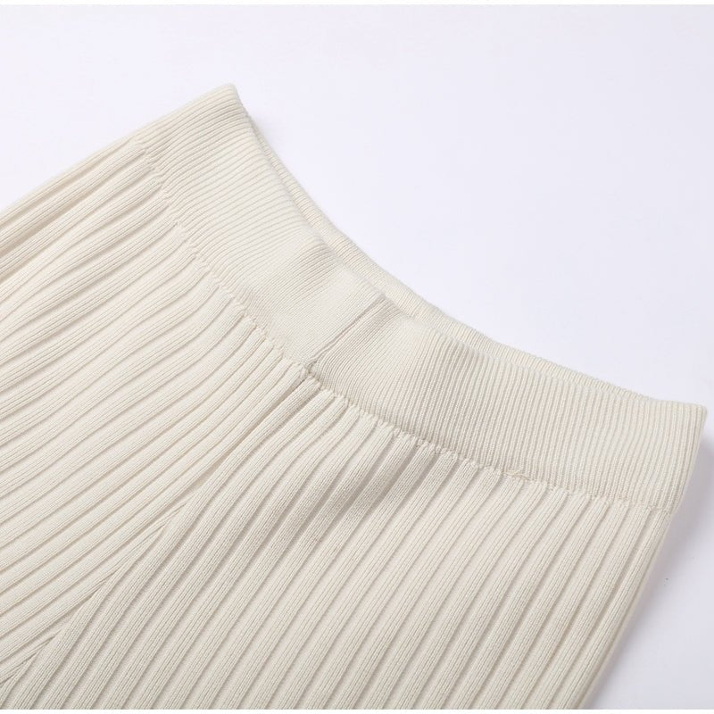 Ensemble Tricot Confort Chic : Pull Crop & Pantalon Évasé