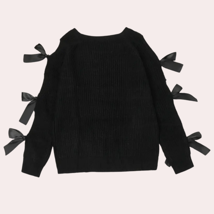 ANNA Pull Femme Élégant Confortable Noir Polyvalent