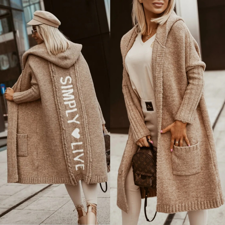 Odette long gilet à capuche femme doux et chaud