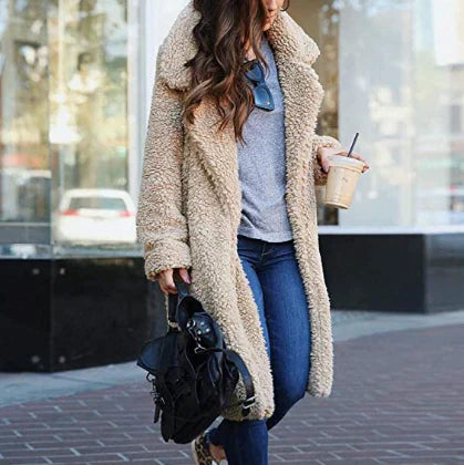 Manteau Teddy Long Confortable | Chaleur Tendance Femme