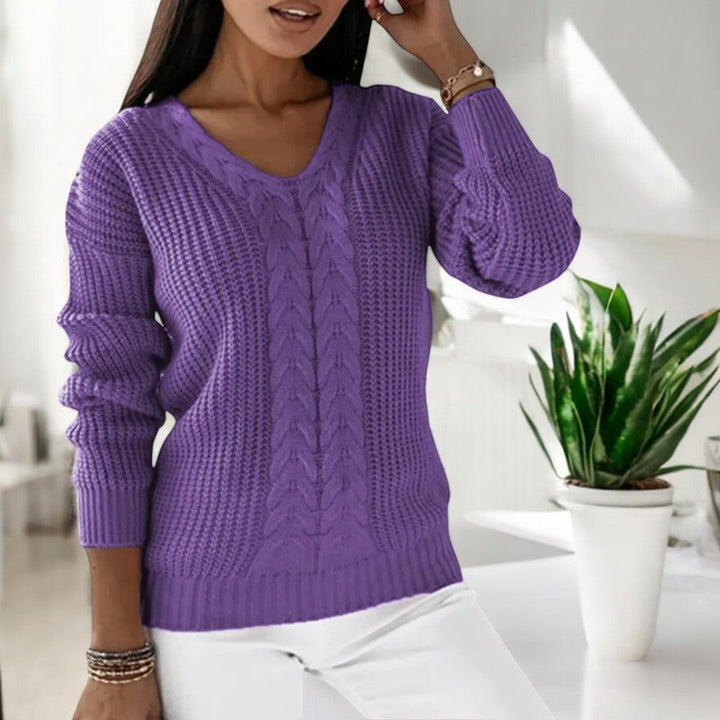 Pull Torsadé Col V | Élégance Douceur & Allure Chic