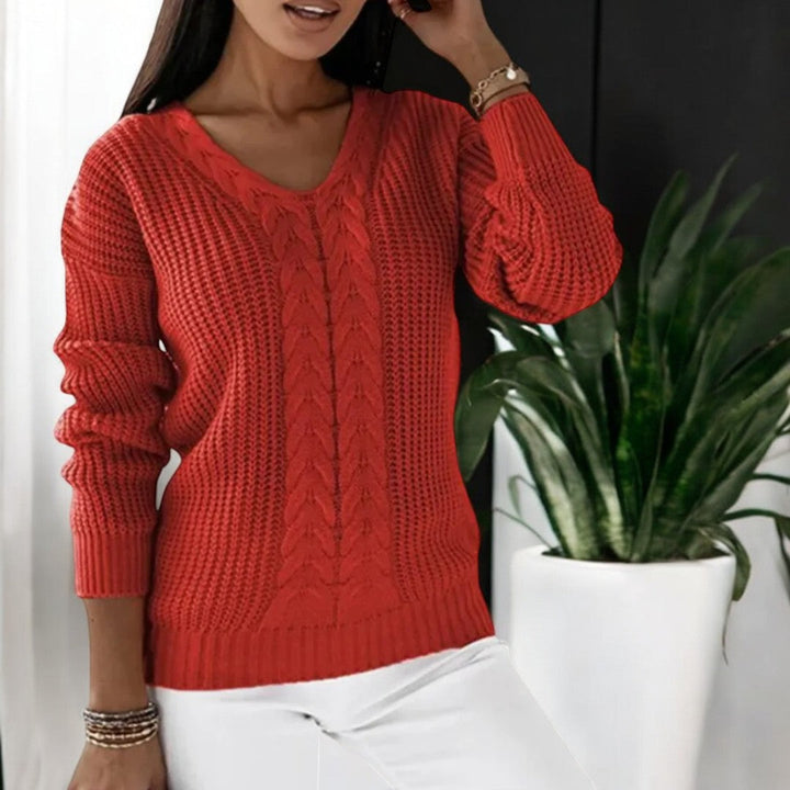 Pull Torsadé Col V | Élégance Douceur & Allure Chic
