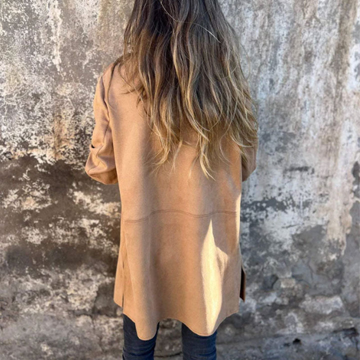 Blazer Long en Suédine – L’Atout Chic de Votre Garde-Robe