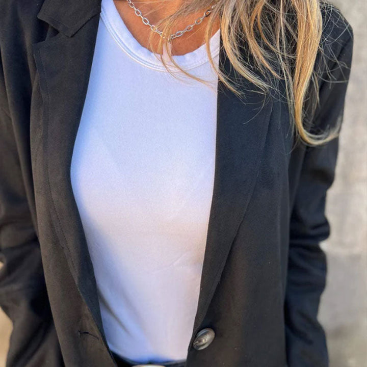 Blazer Long en Suédine – L’Atout Chic de Votre Garde-Robe