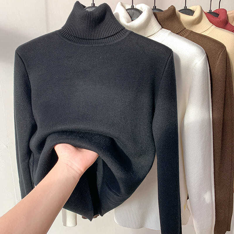 Pull Col Roulé Hiver Femme : Doublure Chaude, Élégant & Confort