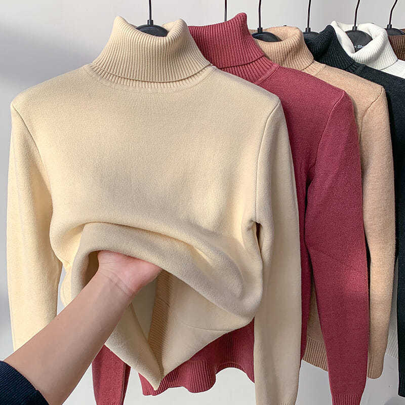 Pull Col Roulé Hiver Femme : Doublure Chaude, Élégant & Confort