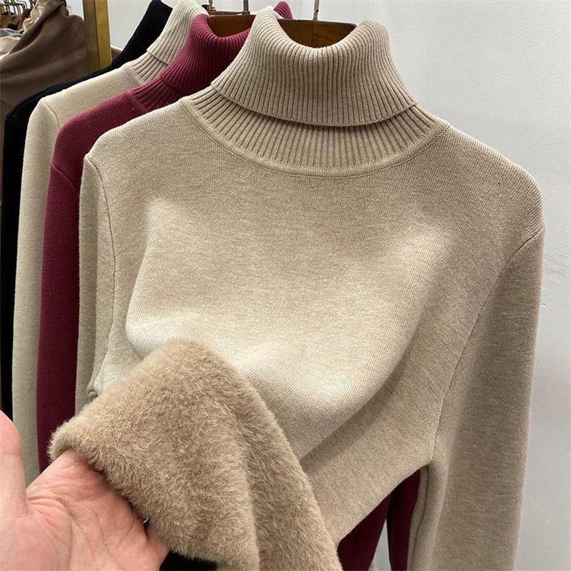 Pull Col Roulé Hiver Femme : Doublure Chaude, Élégant & Confort