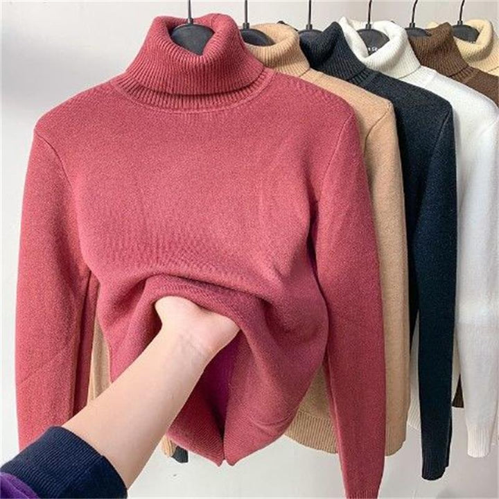 Pull Col Roulé Hiver Femme : Doublure Chaude, Élégant & Confort