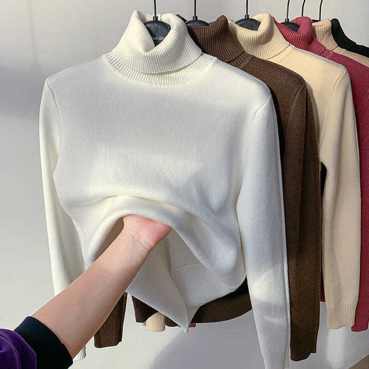 Pull Col Roulé Hiver Femme : Doublure Chaude, Élégant & Confort