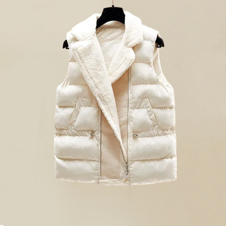 Ensemble Tricot Doudoune Crème Chic Hiver