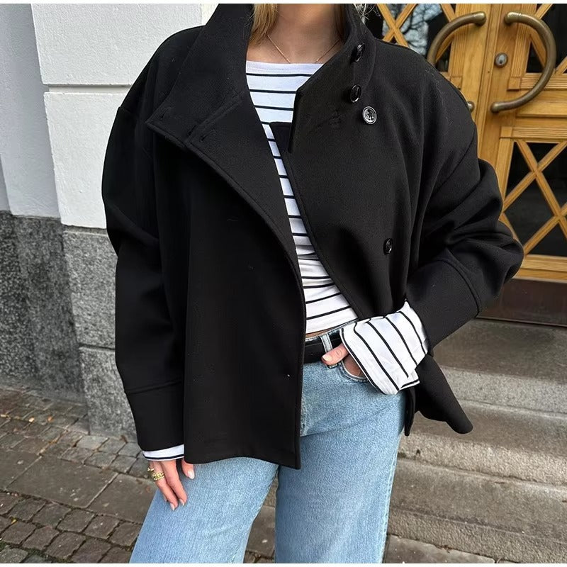Veste Luxe Élégante Courte à Boutons Doubles