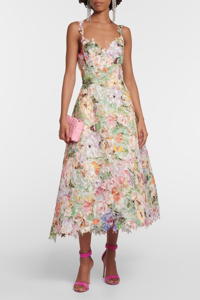 Robe Midi Dentelle Fleurie Élégante | Confort Ajustable