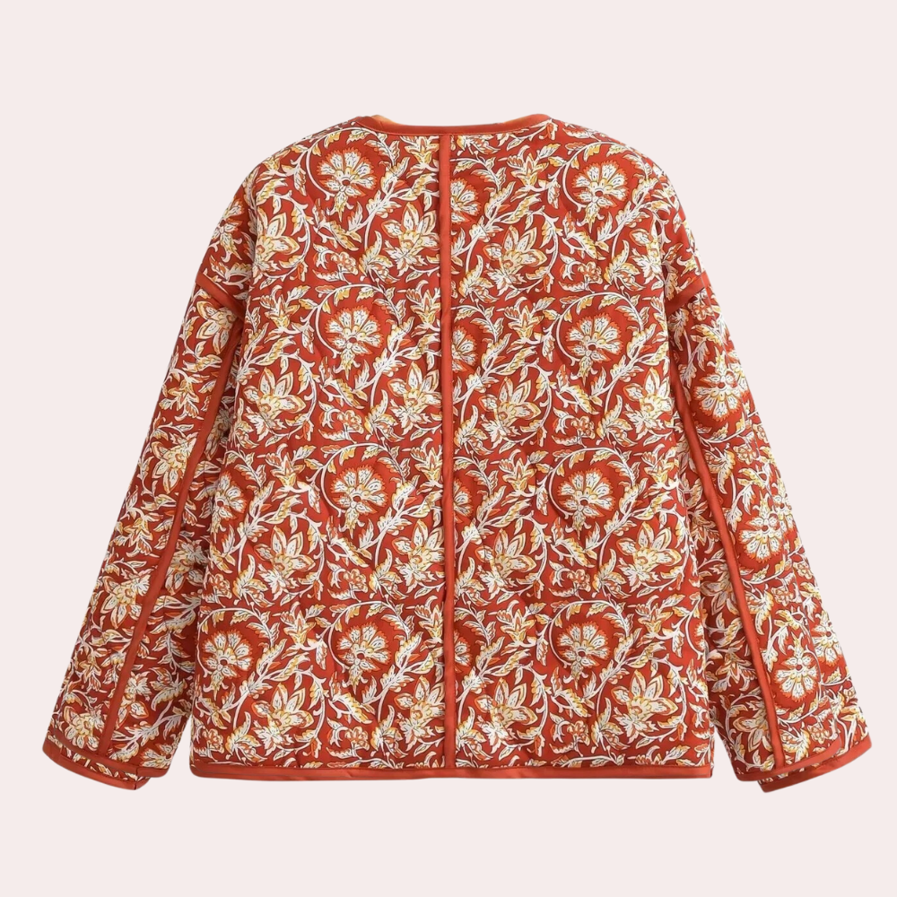 Veste Hiver Femme Fleurs Élégante : Chaleur Stylée AILYNN Rouge